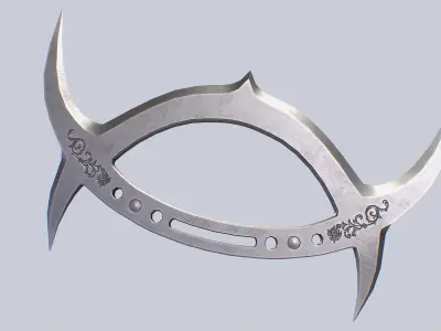 Deer horn knife Low-poly 3D model