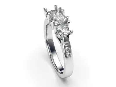 solitaire with ring sizes  8 part S64 3D print model