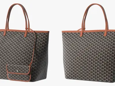  Goyard St Louis Handbag Black with Pouch 
