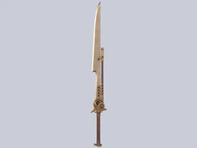 Steampunk blade Low-poly 3D model