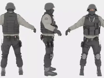Swat Police Raft 3D model