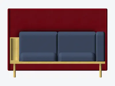 Furniture - Sofa - Contemporary - Flame - Armrest Shelf - Left Low-poly 3D model
