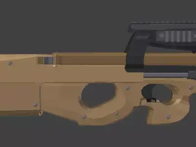 FN P90 Low Poly Game Ready Tactical SMG PBR Optimized Low-poly 3D model