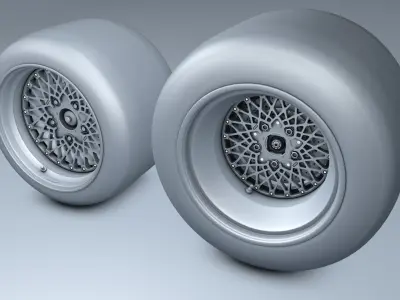 BBS Tyres LeMans Porsche with Brakes 3D model