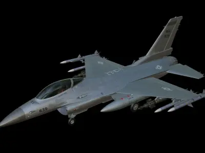 General Dynamics F-16 Fighting Falcon Low-poly 3D model