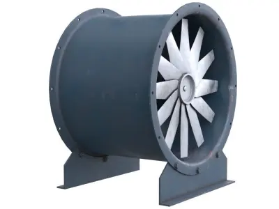 Axial Flow Fan 2 Old Low-poly 3D model