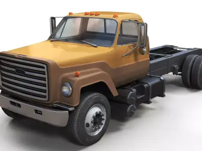 80s  truck Low-poly 3D model