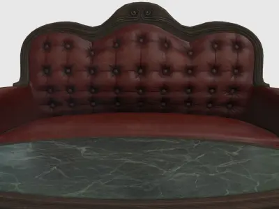 Low Poly Victorian Furniture Set 3D model