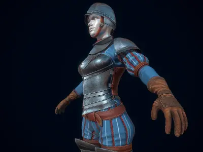 Female Guard Armor Low-poly 3D model