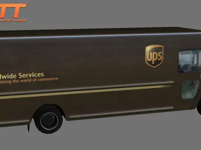 Morgan Olson Walk in van UPS Low-poly 3D model