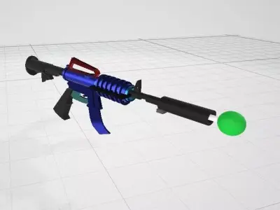 alien gun Low-poly 3D model