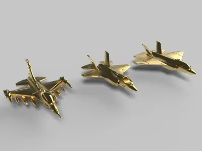 F-16 Fighting Falcon- 3pcs 3D print model