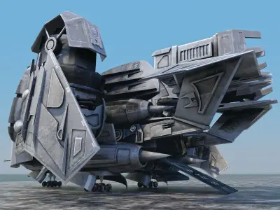 Sci-fy Dropship Low-poly 3D model