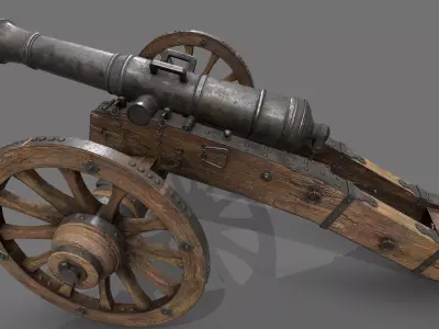 Cannon 24 pounds Low-poly 3D model