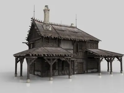 Medieval house fantasy 10 Low-poly 3D model