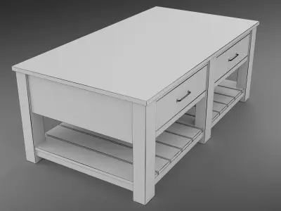 Pottery Barn - Parker 50inch Reclaimed Wood Coffee Table 3D model