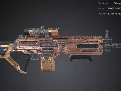 Chrome Rifle 3D model purchase