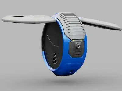 DRONE BOT rigged - animated 3D model