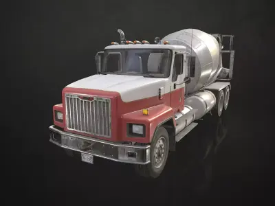 Classic Mixer Truck Low-poly 3D model