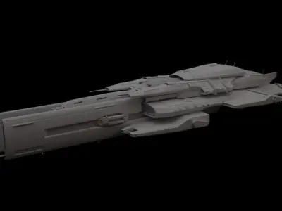 SpaceShip 3D model PBR