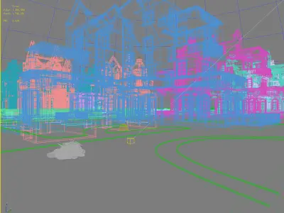 Villa residential building 3D model