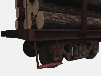 Lumbar Railcar Low-poly 3D model