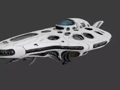 Organic Futuristic UFO Spaceship 3D Model 3D model