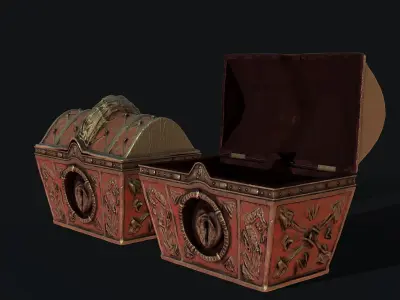 Treasure Chest Low-poly 3D model