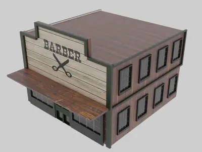 Wild West - Barber Low-poly 3D model