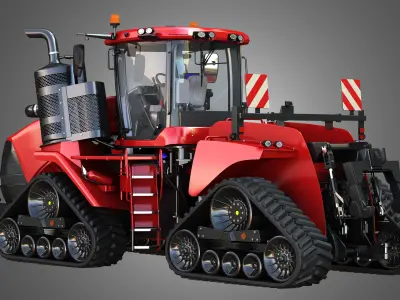 Quadtrac 470 Articulated Tractor -  With Rubber Tracks System 3D model