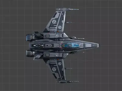Future Hawk 3D Ship  Low poly Spaceship 3D Model Low-poly 3D model