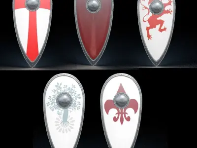 Kite Shield Low-poly 3D model