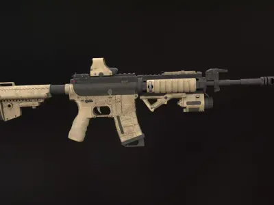 Assault rifle M4 Low-poly 3D model