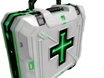 Futuristic Medkit with Glowing Cross 3D model purchase