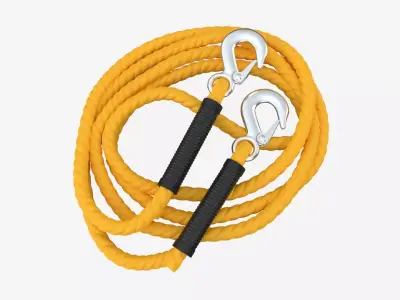 Towing Rope With Metal Hooks 3D model
