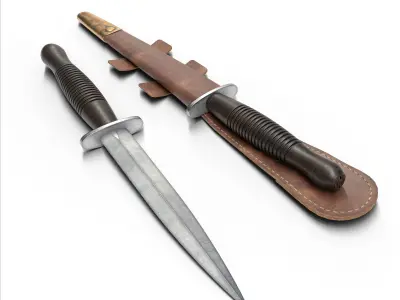 Fairbairn knife Low-poly 3D model