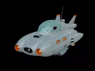Retro Futuristic Rocket Car 3D model