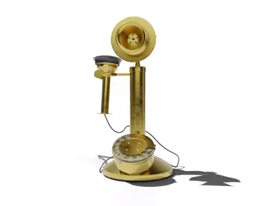 Simple Rotary phone Low-poly 3D model