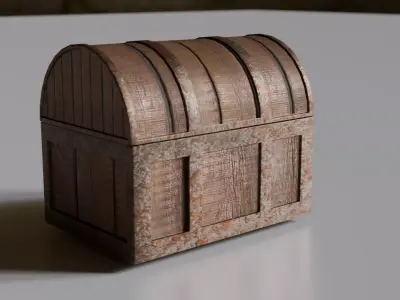 ancient treasure chest Low-poly 3D model