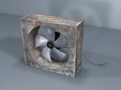 Old Fan - industrial Fan Free low-poly 3D model