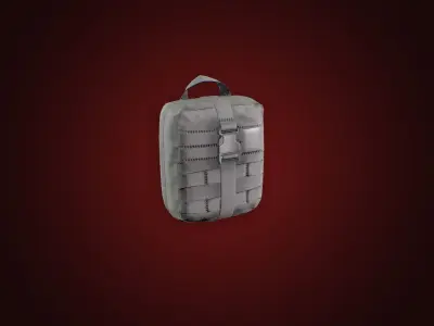 Medical Military Health Pouch I PBR Model I Game Ready Low-poly 3D model