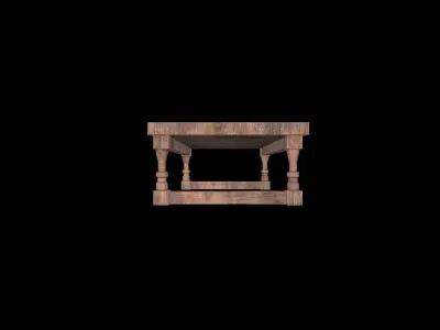 Old Fast Table Low-poly 3D model