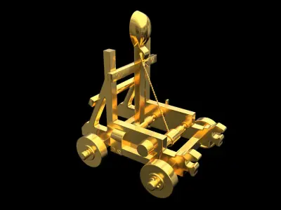 Golden Catapult 3D model