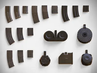 Weapon Customization Pack - 57 Attachments - Gun - PBR Low-poly 3D model