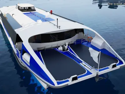 River Bus Boat 3D model