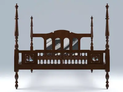 VINTAGE COLONIAL BED 3D model