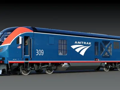 Locomotive Siemens Charger ALC-42 Blue Low-poly 3D model