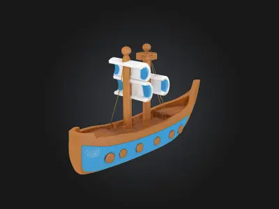 Sailing Dream  A Whimsical Toy Boat for Fantastical Waters 3D model