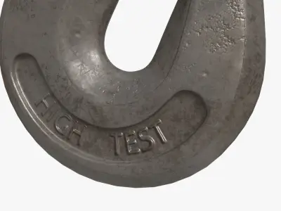 Metal Hook with Chain 3D model