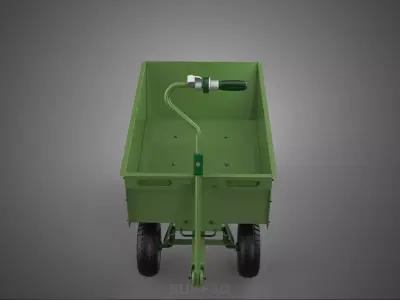 ARMY GREEN MILITARY WHEELBARROW CART TROLLEY WAGON TRUCK VEHICLE 3D model